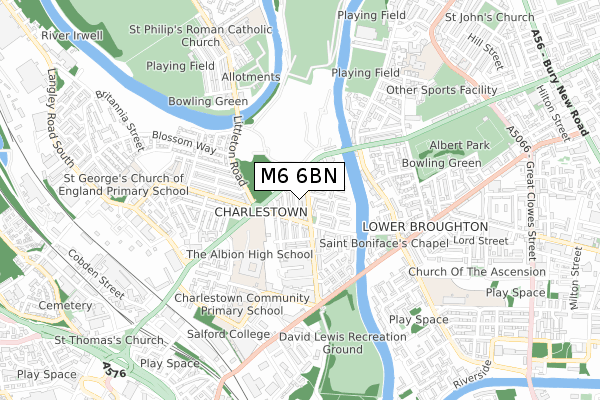 M6 6BN map - small scale - OS Open Zoomstack (Ordnance Survey)