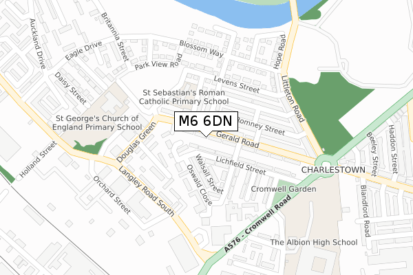 M6 6DN map - large scale - OS Open Zoomstack (Ordnance Survey)
