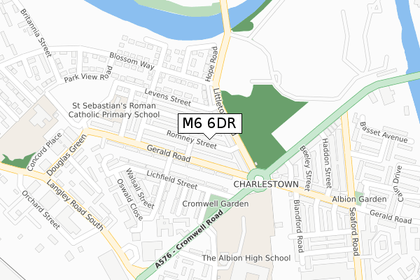 M6 6DR map - large scale - OS Open Zoomstack (Ordnance Survey)