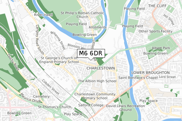 M6 6DR map - small scale - OS Open Zoomstack (Ordnance Survey)