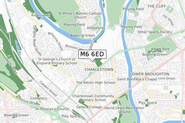 M6 6ED map - small scale - OS Open Zoomstack (Ordnance Survey)