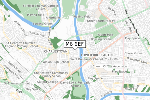 M6 6EF map - small scale - OS Open Zoomstack (Ordnance Survey)