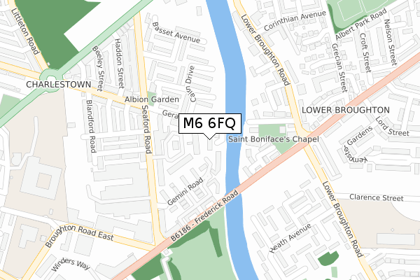 M6 6FQ map - large scale - OS Open Zoomstack (Ordnance Survey) M6 6FQ map - large scale - OS Open Zoomstack (Ordnance Survey)
