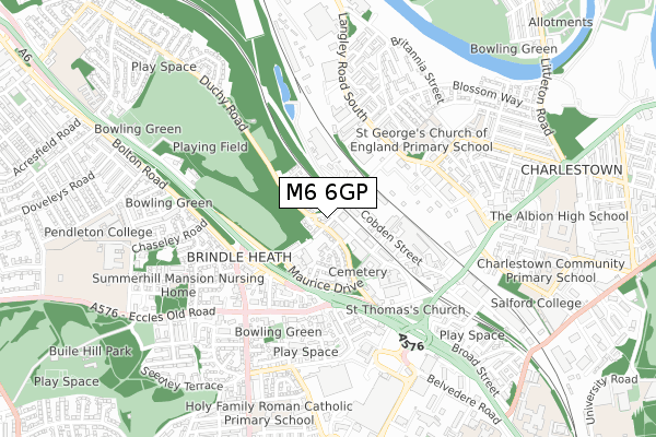 M6 6GP map - small scale - OS Open Zoomstack (Ordnance Survey)