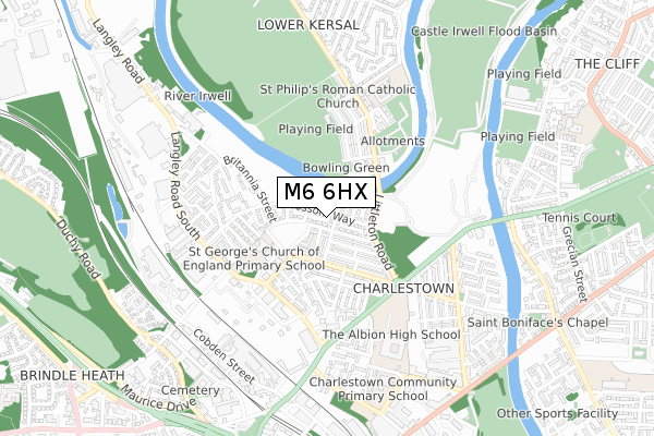 M6 6HX map - small scale - OS Open Zoomstack (Ordnance Survey) M6 6HX map - small scale - OS Open Zoomstack (Ordnance Survey)