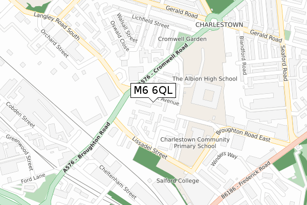 M6 6QL map - large scale - OS Open Zoomstack (Ordnance Survey)
