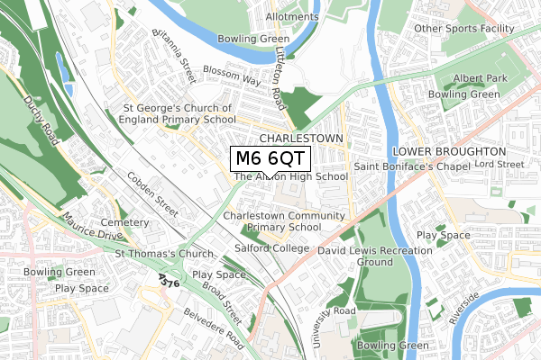 M6 6QT map - small scale - OS Open Zoomstack (Ordnance Survey)