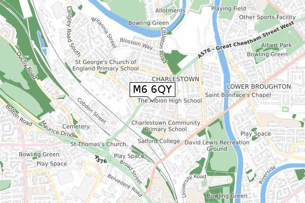 M6 6QY map - small scale - OS Open Zoomstack (Ordnance Survey) M6 6QY map - small scale - OS Open Zoomstack (Ordnance Survey)