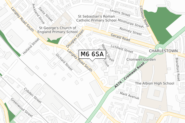 M6 6SA map - large scale - OS Open Zoomstack (Ordnance Survey)