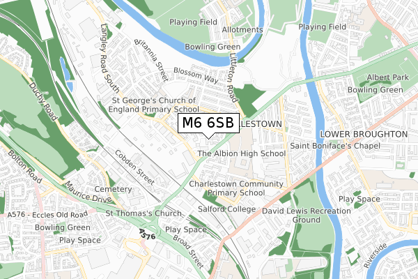 M6 6SB map - small scale - OS Open Zoomstack (Ordnance Survey)