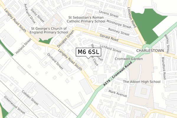 M6 6SL map - large scale - OS Open Zoomstack (Ordnance Survey)