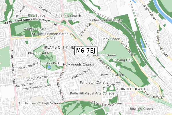 M6 7EJ map - small scale - OS Open Zoomstack (Ordnance Survey)