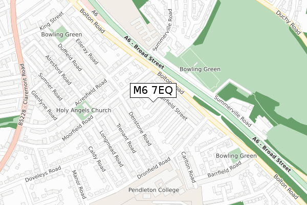 M6 7EQ map - large scale - OS Open Zoomstack (Ordnance Survey)