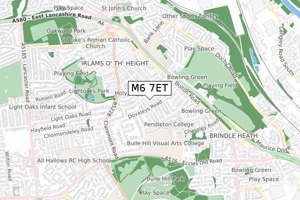 M6 7ET map - small scale - OS Open Zoomstack (Ordnance Survey)