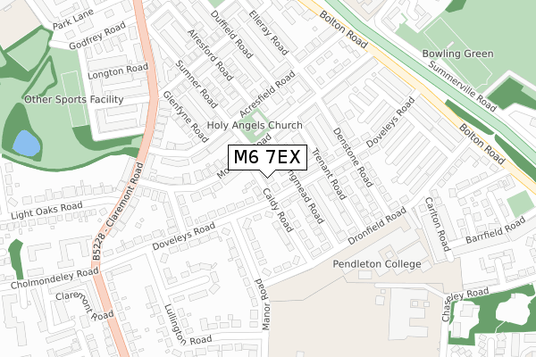 M6 7EX map - large scale - OS Open Zoomstack (Ordnance Survey)