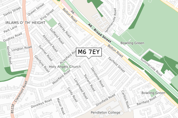 M6 7EY map - large scale - OS Open Zoomstack (Ordnance Survey)