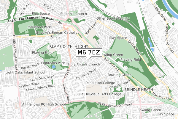 M6 7EZ map - small scale - OS Open Zoomstack (Ordnance Survey)