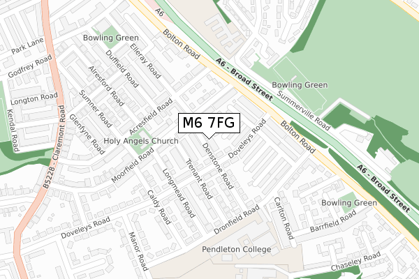 M6 7FG map - large scale - OS Open Zoomstack (Ordnance Survey)