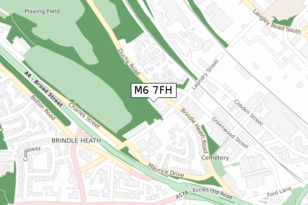 M6 7FH map - large scale - OS Open Zoomstack (Ordnance Survey)