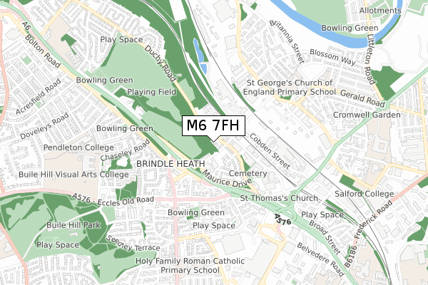 M6 7FH map - small scale - OS Open Zoomstack (Ordnance Survey)