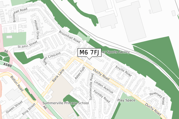 M6 7FJ map - large scale - OS Open Zoomstack (Ordnance Survey)