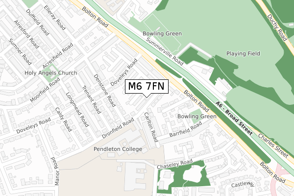 M6 7FN map - large scale - OS Open Zoomstack (Ordnance Survey)