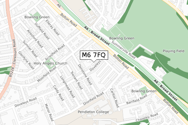 M6 7FQ map - large scale - OS Open Zoomstack (Ordnance Survey)