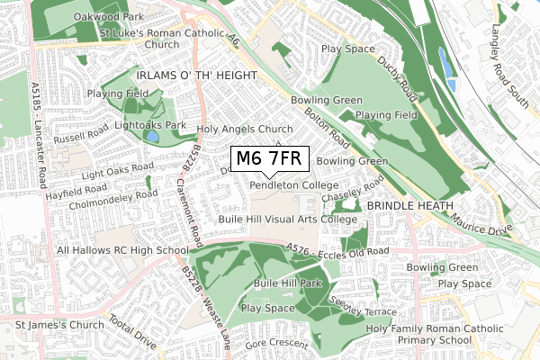 M6 7FR map - small scale - OS Open Zoomstack (Ordnance Survey)