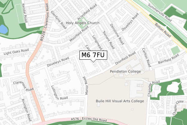 M6 7FU map - large scale - OS Open Zoomstack (Ordnance Survey)