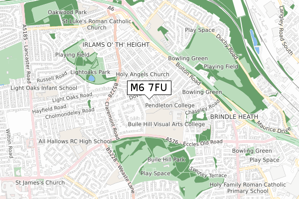 M6 7FU map - small scale - OS Open Zoomstack (Ordnance Survey)