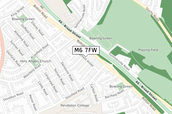 M6 7FW map - large scale - OS Open Zoomstack (Ordnance Survey)