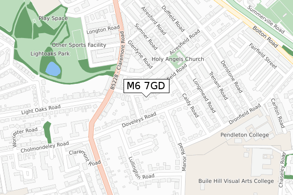 M6 7GD map - large scale - OS Open Zoomstack (Ordnance Survey)