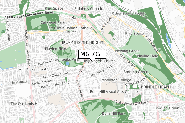 M6 7GE map - small scale - OS Open Zoomstack (Ordnance Survey)
