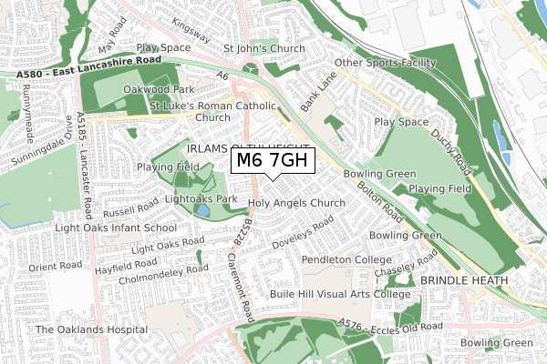 M6 7GH map - small scale - OS Open Zoomstack (Ordnance Survey)