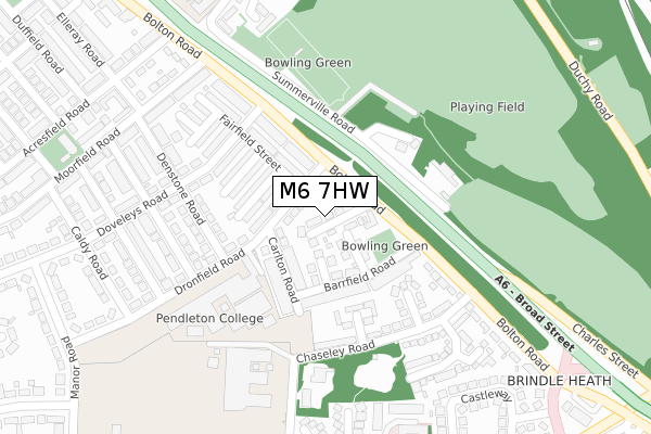 M6 7HW map - large scale - OS Open Zoomstack (Ordnance Survey)