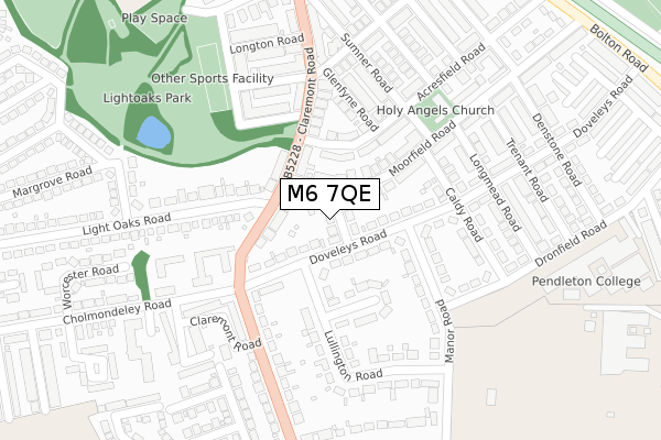 M6 7QE map - large scale - OS Open Zoomstack (Ordnance Survey)