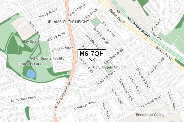 M6 7QH map - large scale - OS Open Zoomstack (Ordnance Survey)