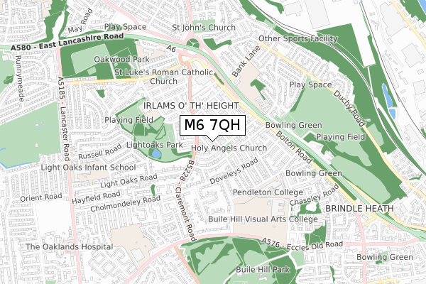 M6 7QH map - small scale - OS Open Zoomstack (Ordnance Survey)