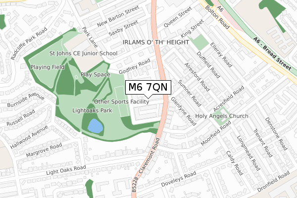 M6 7QN map - large scale - OS Open Zoomstack (Ordnance Survey)