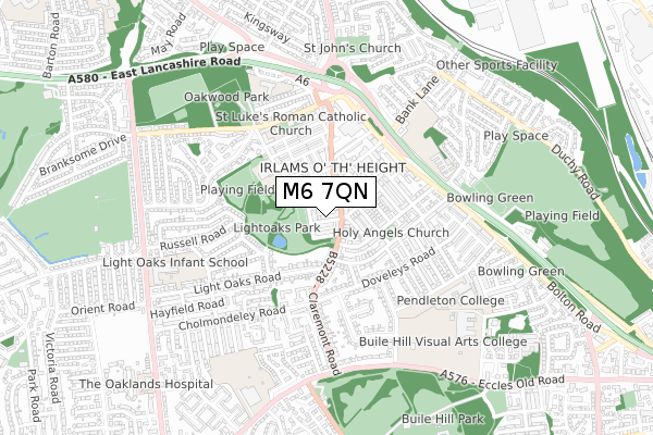 M6 7QN map - small scale - OS Open Zoomstack (Ordnance Survey)