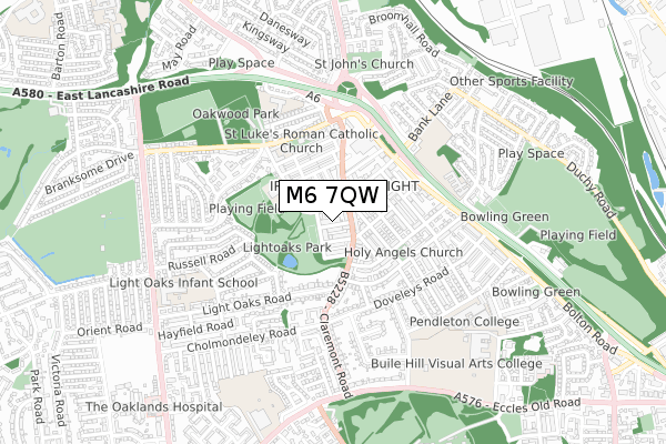 M6 7QW map - small scale - OS Open Zoomstack (Ordnance Survey) M6 7QW map - small scale - OS Open Zoomstack (Ordnance Survey)