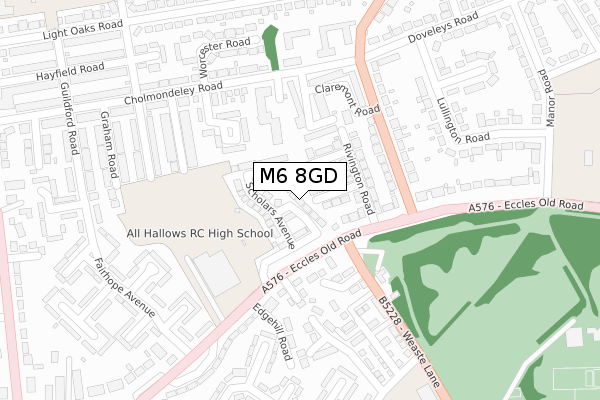 M6 8GD map - large scale - OS Open Zoomstack (Ordnance Survey)
