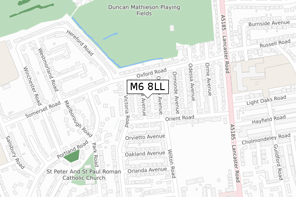 M6 8LL map - large scale - OS Open Zoomstack (Ordnance Survey)