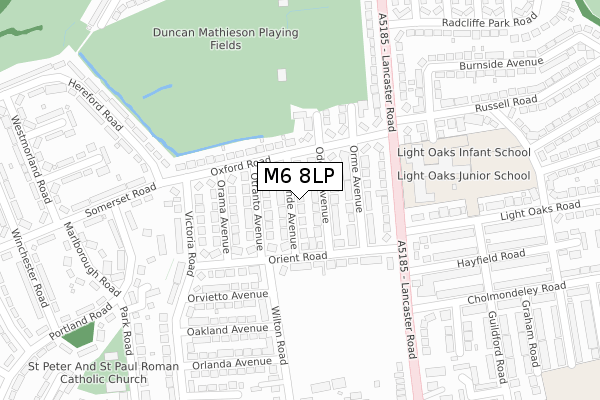 M6 8LP map - large scale - OS Open Zoomstack (Ordnance Survey)