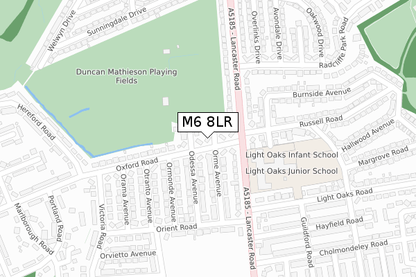 M6 8LR map - large scale - OS Open Zoomstack (Ordnance Survey)