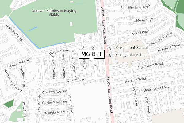 M6 8LT map - large scale - OS Open Zoomstack (Ordnance Survey)