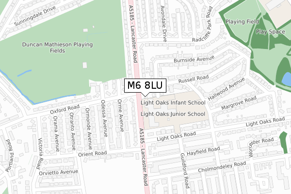 M6 8LU map - large scale - OS Open Zoomstack (Ordnance Survey)