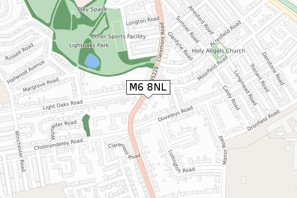 M6 8NL map - large scale - OS Open Zoomstack (Ordnance Survey)