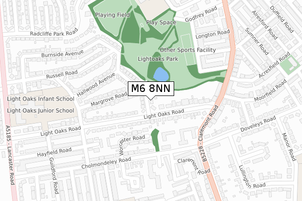 M6 8NN map - large scale - OS Open Zoomstack (Ordnance Survey)