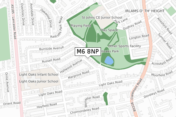 M6 8NP map - large scale - OS Open Zoomstack (Ordnance Survey)